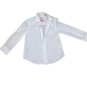 Oppo suits Classic White Button-Down cotton tailored fitted Shirt size 4(boys)